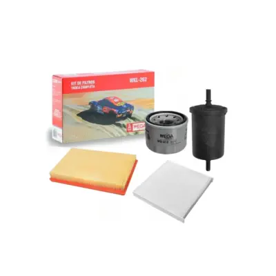 KIT FILTROS COMPLETO AR OLEO CABINE COMBUSTIVEL KWID 1.0 3CIL 17> WEGA